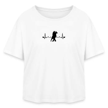 Tango Argentino Heartbeat Tango Dancer Dance Pair - Relaxed Fit Women's Modal Cotton T-Shirt by Stanley/Stella - white - Front - AI Model Female 172 light (172cm)