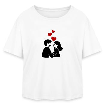 In Love Couple Heart - Relaxed Fit Women's Modal Cotton T-Shirt by Stanley/Stella - white - Front - AI Model Female 172 light (172cm)