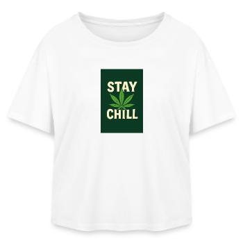 Stay Chill Cannabis Leaf - Relaxed Fit Women's Modal Cotton T-Shirt by Stanley/Stella - white - Front - AI Model Female 172 light (172cm)