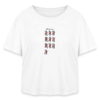 Abstract Red and Black Line Art - Relaxed Fit Women's Modal Cotton T-Shirt by Stanley/Stella - white - Front - AI Model Female 172 light (172cm)