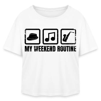 Saxophonists Weekend - Relaxed Fit Women's Modal Cotton T-Shirt by Stanley/Stella - white - Front - AI Model Female 172 light (172cm)