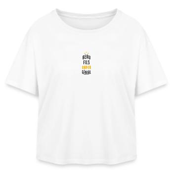 belle-fille / beau-fils / beau fils / belle fille - T-shirt femme coupe décontractée en coton modal Stanley/Stella - blanc - Devant - AI Model Female 172 light (172cm)