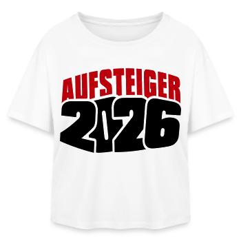 Aufsteiger 2026 Aufstieg - Relaxed Fit Frauen Modal Cotton T-Shirt von Stanley/Stella - Weiß - Vorne - AI Model Female 172 light (172cm)