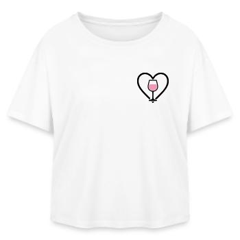 Cœur + Vin Rosé – Rosé Lover - T-shirt femme coupe décontractée en coton modal Stanley/Stella - blanc - Devant - AI Model Female 172 light (172cm)
