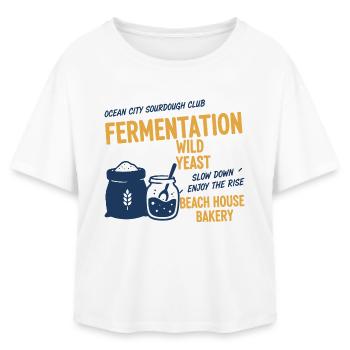 Sourdough Bread Baking Baker Sourdough Starter Jar - Relaxed Fit Frauen Modal Cotton T-Shirt von Stanley/Stella - Weiß - Vorne - AI Model Female 172 light (172cm)