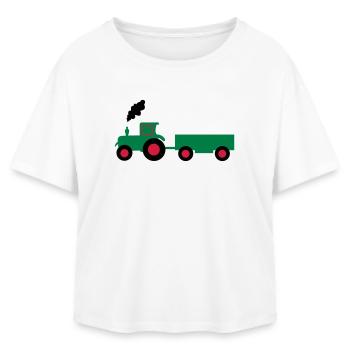 traktor trecker anhaenger - Relaxed Fit Frauen Modal Cotton T-Shirt von Stanley/Stella - Weiß - Vorne - AI Model Female 172 light (172cm)