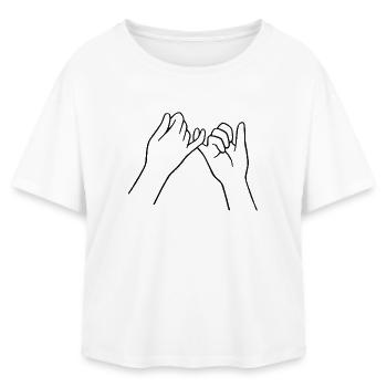 Friendship oath hands haggle fingers pinky - Relaxed Fit Women's Modal Cotton T-Shirt by Stanley/Stella - white - Front - AI Model Female 172 light (172cm)