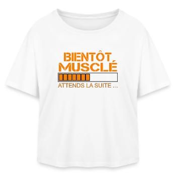 Bientot musclé orange - T-shirt femme coupe décontractée en coton modal Stanley/Stella - blanc - Devant - AI Model Female 172 light (172cm)