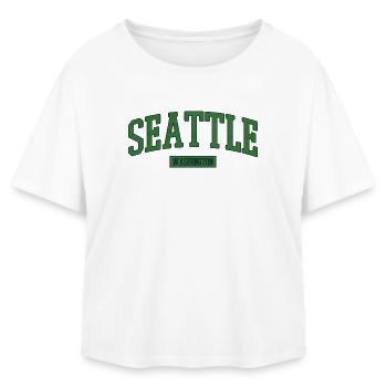 Seattle Washington États-Unis - T-shirt femme coupe décontractée en coton modal Stanley/Stella - blanc - Devant - AI Model Female 172 light (172cm)