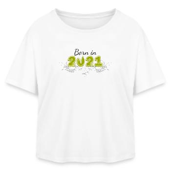 Born decorated in 2021 - Relaxed Fit Women's Modal Cotton T-Shirt by Stanley/Stella - white - Front - AI Model Female 172 light (172cm)