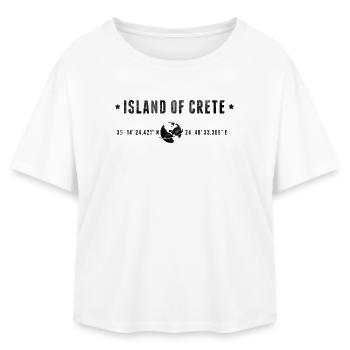 Crète Coordonnées Géographiques Stylisées - T-shirt femme coupe décontractée en coton modal Stanley/Stella - blanc - Devant - AI Model Female 172 light (172cm)