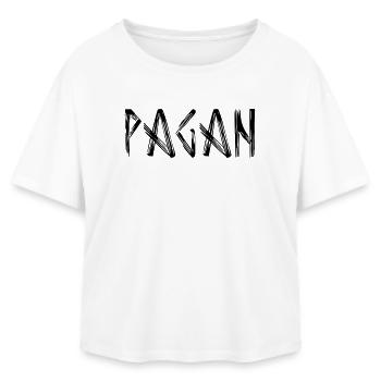 Pagan Schriftzug Logo - Relaxed Fit Frauen Modal Cotton T-Shirt von Stanley/Stella - Weiß - Vorne - AI Model Female 172 light (172cm)