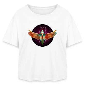 imaginative colorful shimmering insect with wings - Relaxed Fit Women's Modal Cotton T-Shirt by Stanley/Stella - white - Front - AI Model Female 172 light (172cm)
