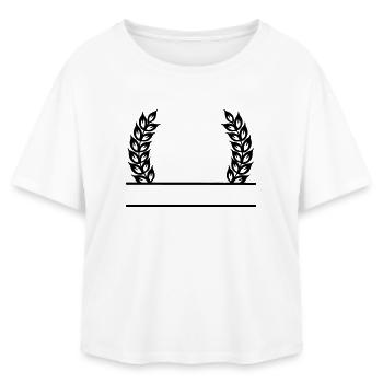 Couronne de grain nom bannière - T-shirt femme coupe décontractée en coton modal Stanley/Stella - blanc - Devant - AI Model Female 172 light (172cm)