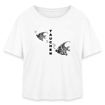 Tauchen – Tribal Fisch Design - Relaxed Fit Frauen Modal Cotton T-Shirt von Stanley/Stella - Weiß - Vorne - AI Model Female 172 light (172cm)