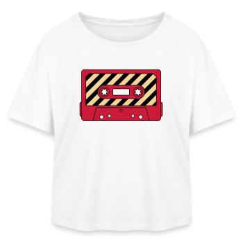 Cassette Retro Mixtape – Music Cult Motif - Relaxed Fit Women's Modal Cotton T-Shirt by Stanley/Stella - white - Front - AI Model Female 172 light (172cm)