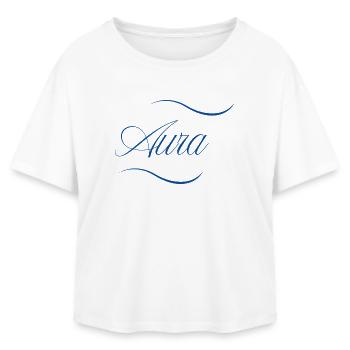 Aura Eleganz Schriftzug - Relaxed Fit Frauen Modal Cotton T-Shirt von Stanley/Stella - Weiß - Vorne - AI Model Female 172 light (172cm)