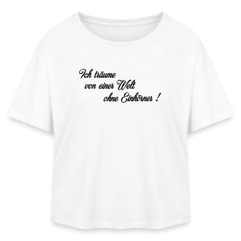 Welt ohne Einhoerner - Relaxed Fit Frauen Modal Cotton T-Shirt von Stanley/Stella - Weiß - Vorne - AI Model Female 172 light (172cm)