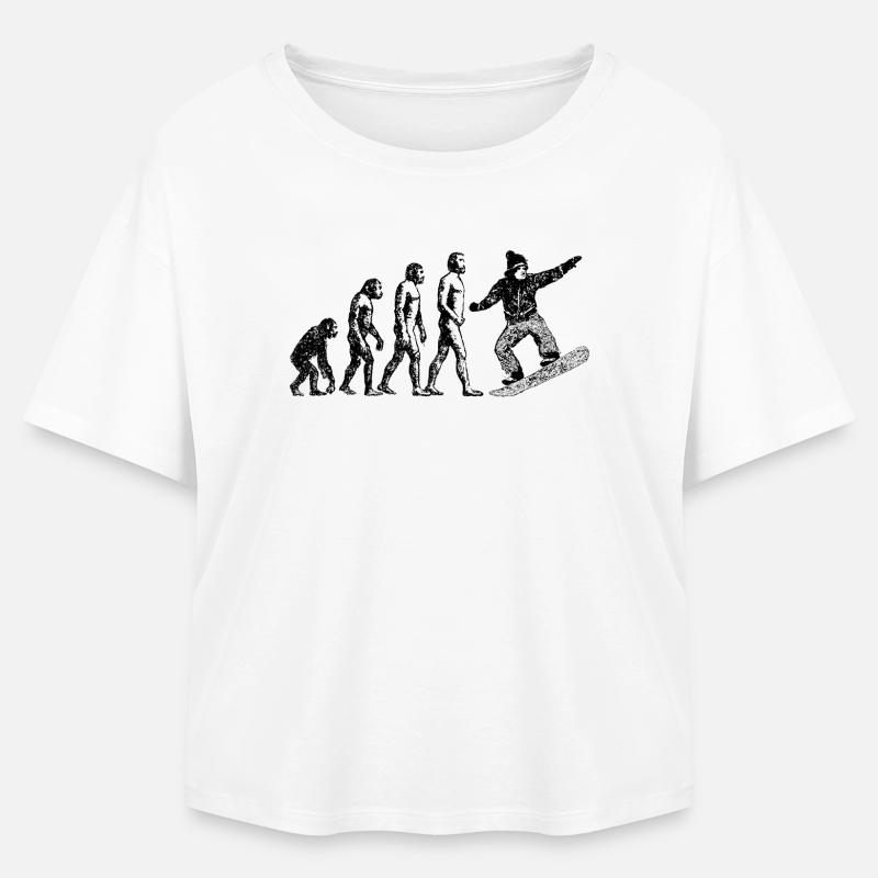 Évolution vers le design grunge du snowboarder - T-shirt femme coupe décontractée en coton modal Stanley/Stella - blanc