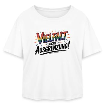 Diversité au lieu d’exclusion - Logo Cool Pride - T-shirt femme coupe décontractée en coton modal Stanley/Stella - blanc - Devant - AI Model Female 172 light (172cm)