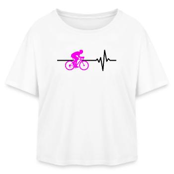 RENNRAD FAHREN FAHRRAD HERZSCHLAG PINK RAD - Relaxed Fit Frauen Modal Cotton T-Shirt von Stanley/Stella - Weiß - Vorne - AI Model Female 172 light (172cm)