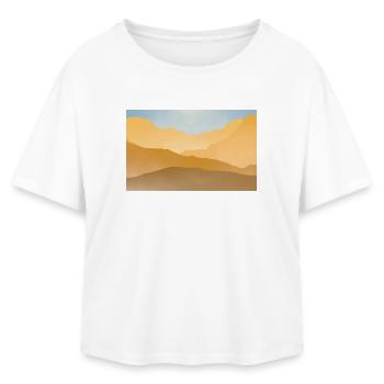 Goldene Gipfel bei Sonnenaufgang - Relaxed Fit Frauen Modal Cotton T-Shirt von Stanley/Stella - Weiß - Vorne - AI Model Female 172 light (172cm)
