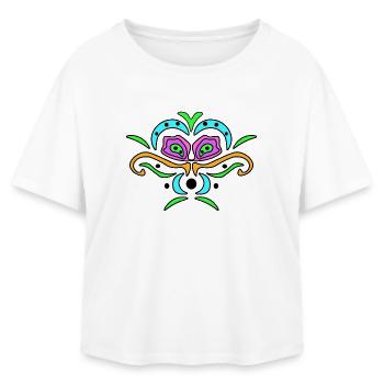 Masque Mandala en couleur - T-shirt femme coupe décontractée en coton modal Stanley/Stella - blanc - Devant - AI Model Female 172 light (172cm)