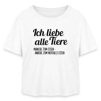 J’adore les animaux - T-shirt femme coupe décontractée en coton modal Stanley/Stella - blanc - Devant - AI Model Female 172 light (172cm)