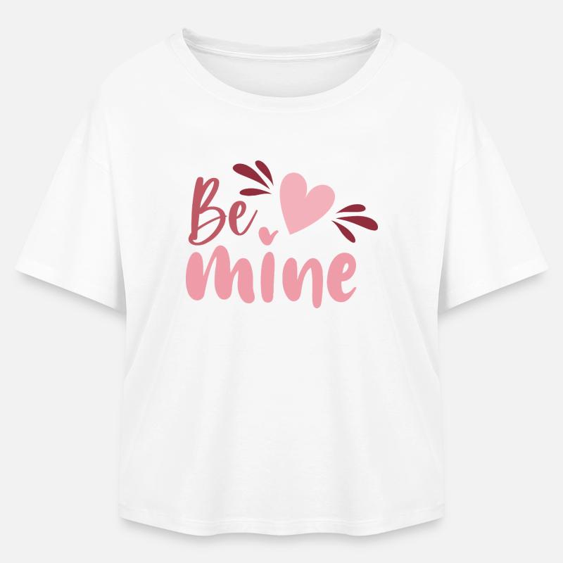 Be Mine Heart Script - Relaxed Fit Women's Modal Cotton T-Shirt by Stanley/Stella - white