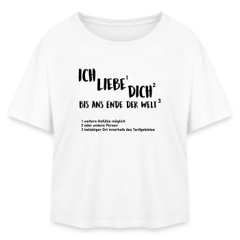 ans Ende der Welt - Relaxed Fit Frauen Modal Cotton T-Shirt von Stanley/Stella - Weiß - Vorne - AI Model Female 172 light (172cm)