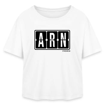 Stockholm ARN, City souvenir Hoodie, T-shirt, Cap - Relaxed Fit Women's Modal Cotton T-Shirt by Stanley/Stella - white - Front - AI Model Female 172 light (172cm)