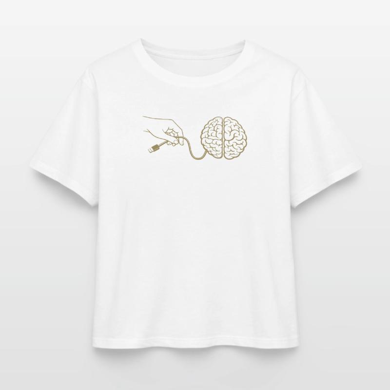 Brain Head Cable Connector Artificial Intelligence Relaxed Fit Women's Modal Cotton T-Shirt by Stanley/Stella