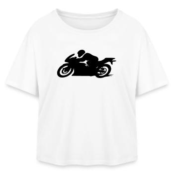 motorcycle - Relaxed Fit Women's Modal Cotton T-Shirt by Stanley/Stella - white - Front - AI Model Female 172 light (172cm)