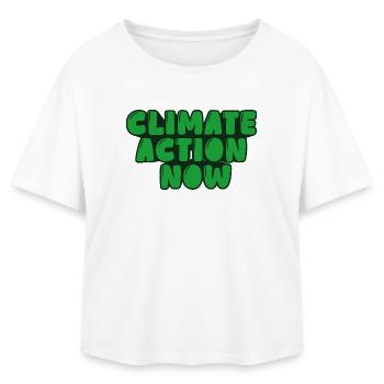 climate action now - Relaxed Fit Women's Modal Cotton T-Shirt by Stanley/Stella - white - Front - AI Model Female 172 light (172cm)