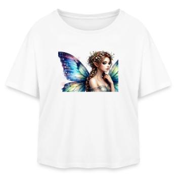 Irisierende Feenkrone - Relaxed Fit Frauen Modal Cotton T-Shirt von Stanley/Stella - Weiß - Vorne - AI Model Female 172 light (172cm)