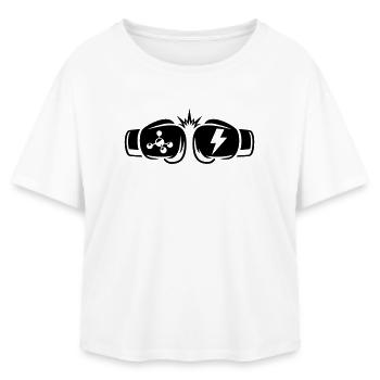 Puissance vs Gaz - T-shirt femme coupe décontractée en coton modal Stanley/Stella - blanc - Devant - AI Model Female 172 light (172cm)