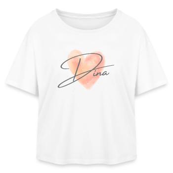 Dina Nom pour le Nom de Fille Baby Girl Baby Baby Shower - T-shirt femme coupe décontractée en coton modal Stanley/Stella - blanc - Devant - AI Model Female 172 light (172cm)