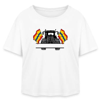 Overijssel_Tractor_Custom_Edition - T-shirt femme coupe décontractée en coton modal Stanley/Stella - blanc - Devant - AI Model Female 172 light (172cm)