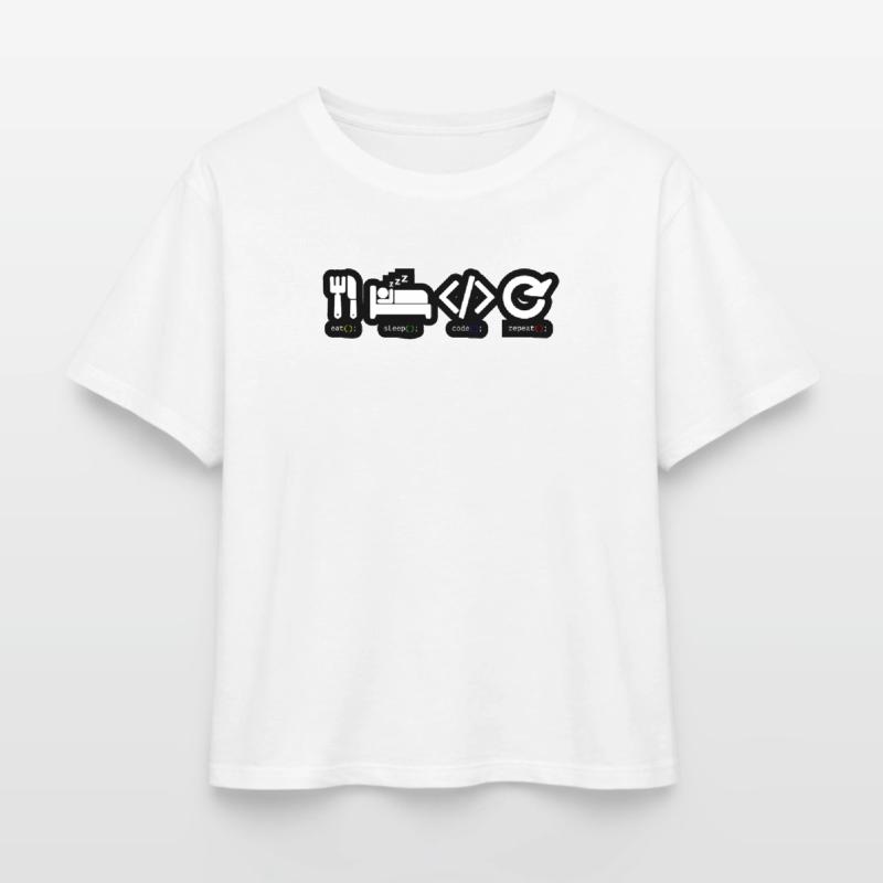Code Sleep Repeat Developer Life T-shirt femme coupe décontractée en coton modal Stanley/Stella