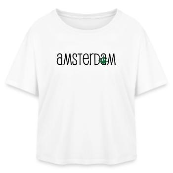 Amsterdam - Cannabis - Weed - Relaxed Fit Frauen Modal Cotton T-Shirt von Stanley/Stella - Weiß - Vorne - AI Model Female 172 light (172cm)