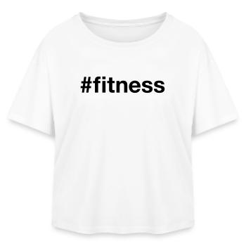 FITNESS Hashtag - Relaxed Fit Women's Modal Cotton T-Shirt by Stanley/Stella - white - Front - AI Model Female 172 light (172cm)