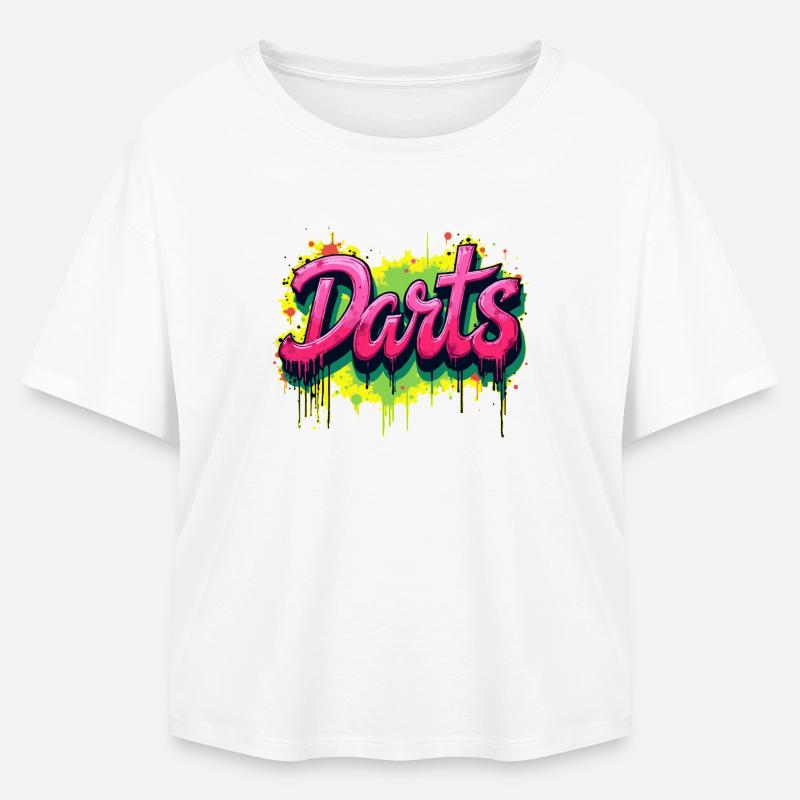 Fléchettes, fléchettes, graffitis - T-shirt femme coupe décontractée en coton modal Stanley/Stella - blanc