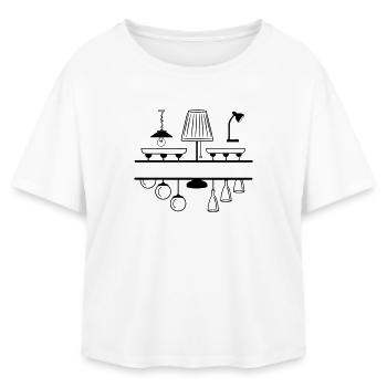 Beleuchtungslampenaussparung für eigenen Text - Relaxed Fit Frauen Modal Cotton T-Shirt von Stanley/Stella - Weiß - Vorne - AI Model Female 172 light (172cm)
