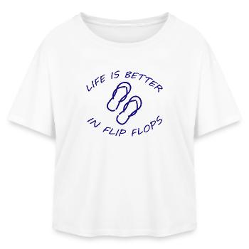 LIFE IS BETTER IN FLIP FLOPS - Relaxed Fit Frauen Modal Cotton T-Shirt von Stanley/Stella - Weiß - Vorne - AI Model Female 172 light (172cm)