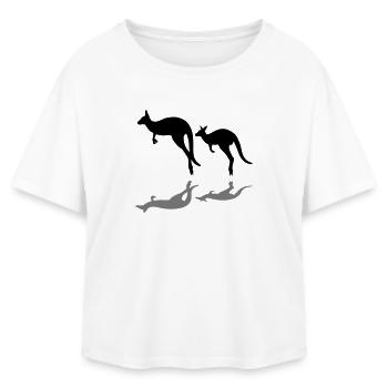 kangourou - T-shirt femme coupe décontractée en coton modal Stanley/Stella - blanc - Devant - AI Model Female 172 light (172cm)