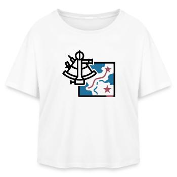 Vecteur de navigation de la carte du sextant - T-shirt femme coupe décontractée en coton modal Stanley/Stella - blanc - Devant - AI Model Female 172 light (172cm)