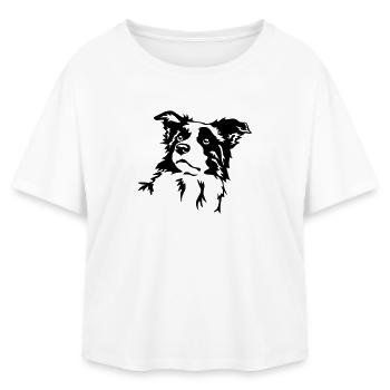 Border Collie head - Relaxed Fit Women's Modal Cotton T-Shirt by Stanley/Stella - white - Front - AI Model Female 172 light (172cm)