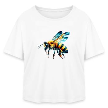 Polygonal Bee - Relaxed Fit Women's Modal Cotton T-Shirt by Stanley/Stella - white - Front - AI Model Female 172 light (172cm)