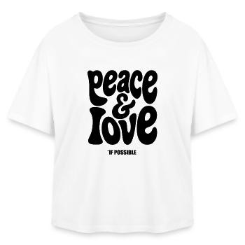 PEACE LOVE #1 - let's talk - T-shirt femme coupe décontractée en coton modal Stanley/Stella - blanc - Devant - AI Model Female 172 light (172cm)