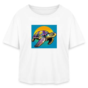 turtle - Relaxed Fit Women's Modal Cotton T-Shirt by Stanley/Stella - white - Front - AI Model Female 172 light (172cm)